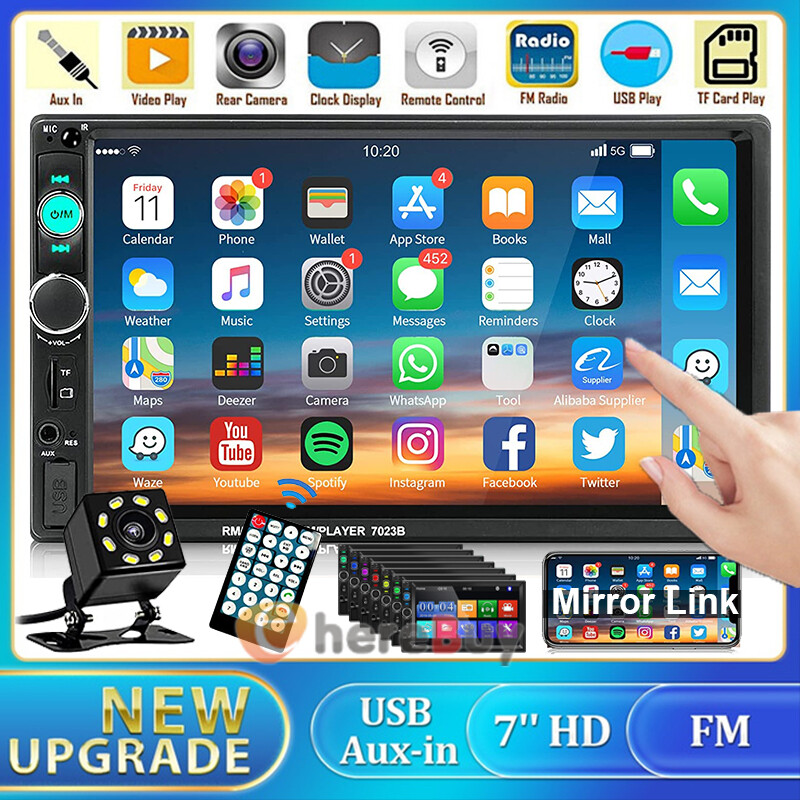 7″ Double 2 Din Car Stereo Radio Bluetooth USB AUX IN SD IOS/Android MP5 Player