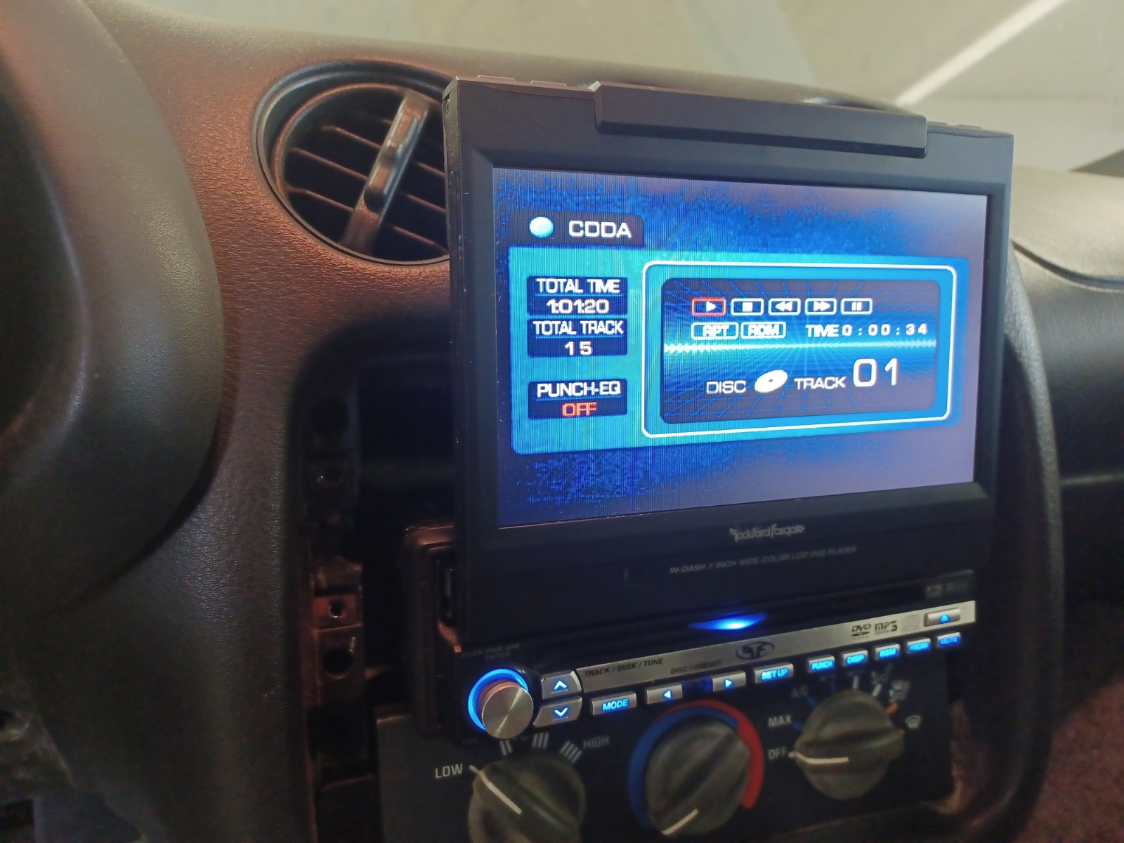 RARE OLD SCHOOL ROCKFORD FOSGATE RAVDVD2 7 INCH LCD CD/DVD PLAYER – READ DESCRIP