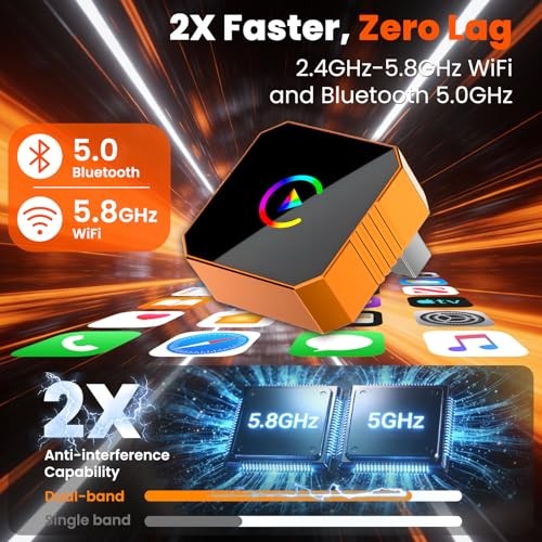 2026 Wireless Carplay Screen Adapter for Car Wired to Wireless Car Play for