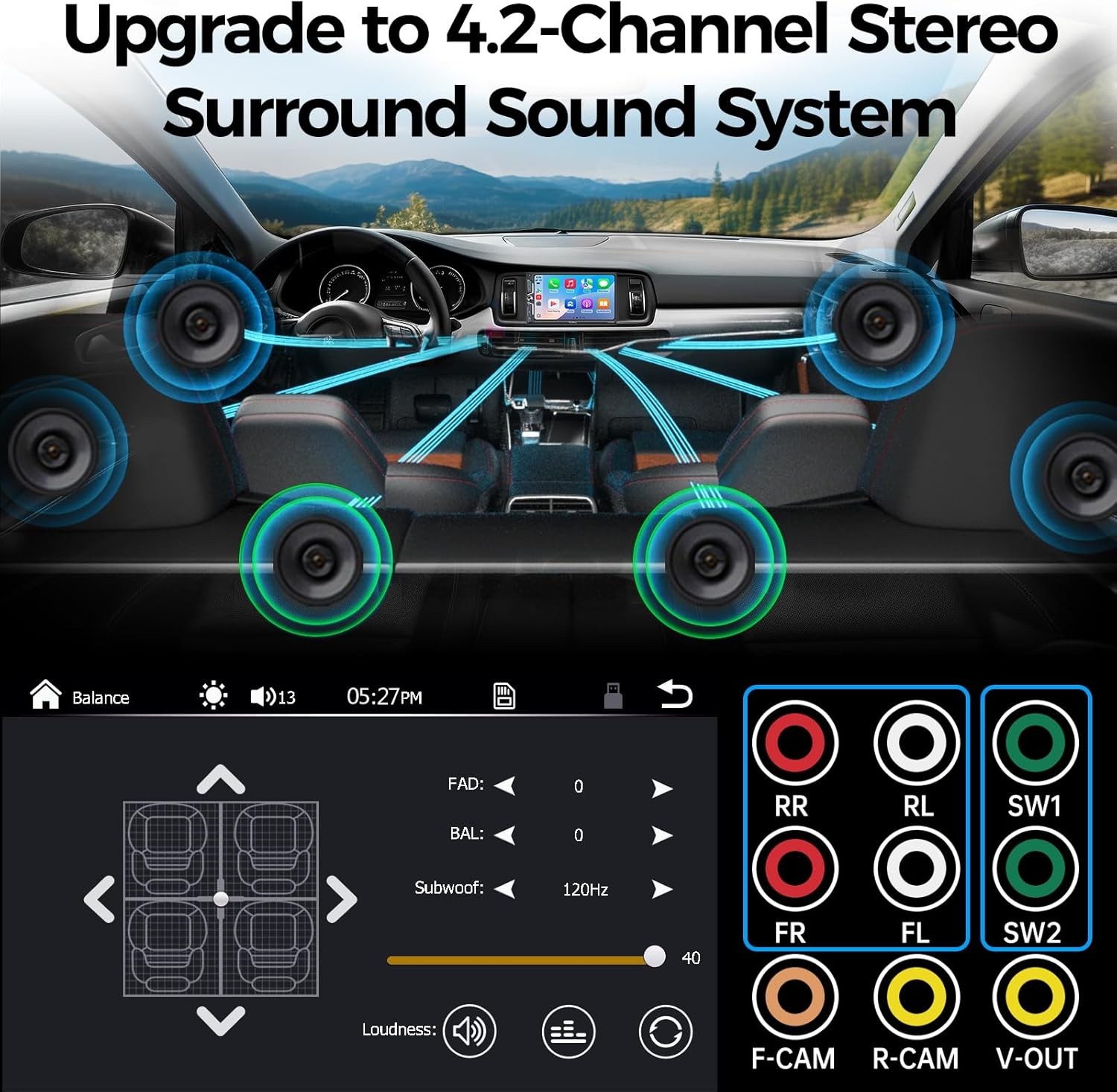 SJoyBring 7 QLED Double Din Car Stereo Wireless CarPlay Android Auto