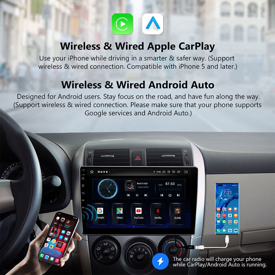 10.1” Double 2 Din Android 13 Touch Screen Car Stereo Radio GPS WIFI BT Carplay