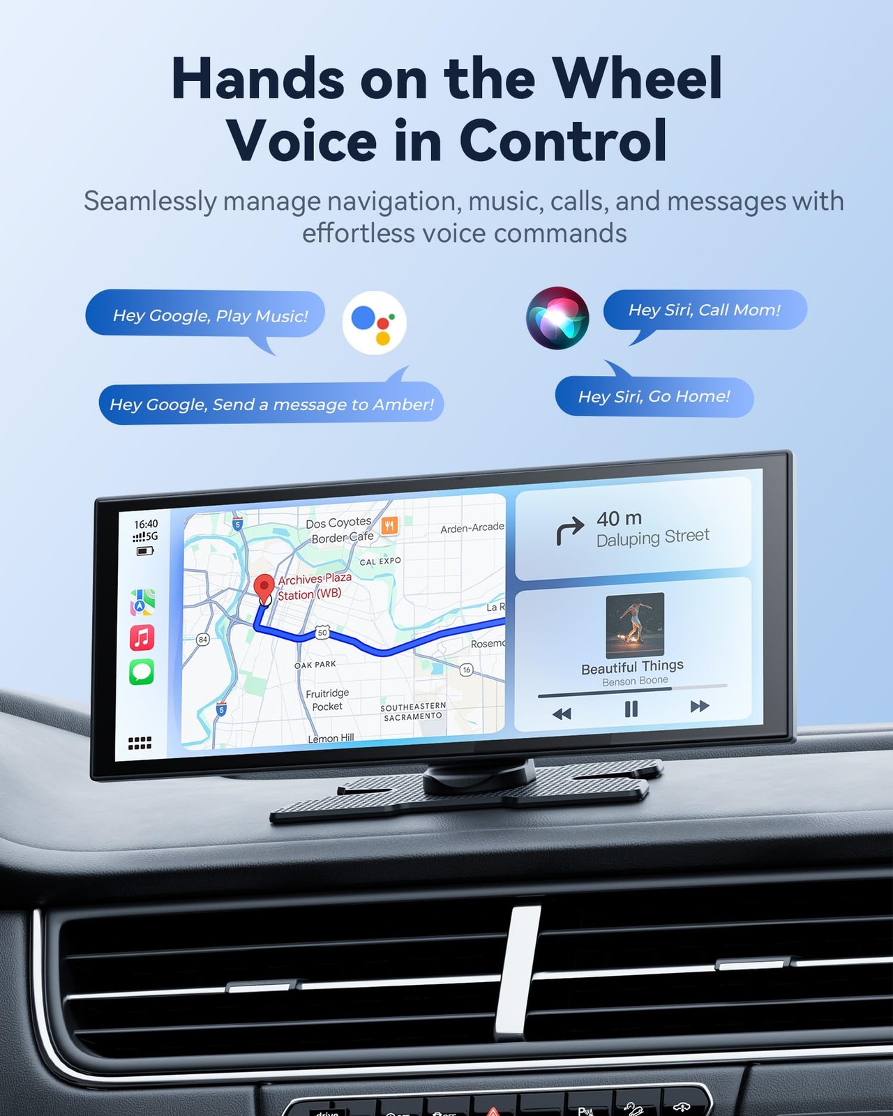 10.26“ Carplay Screen for Car with Net-Flix YouTube, Portable 60FPS Wireless …