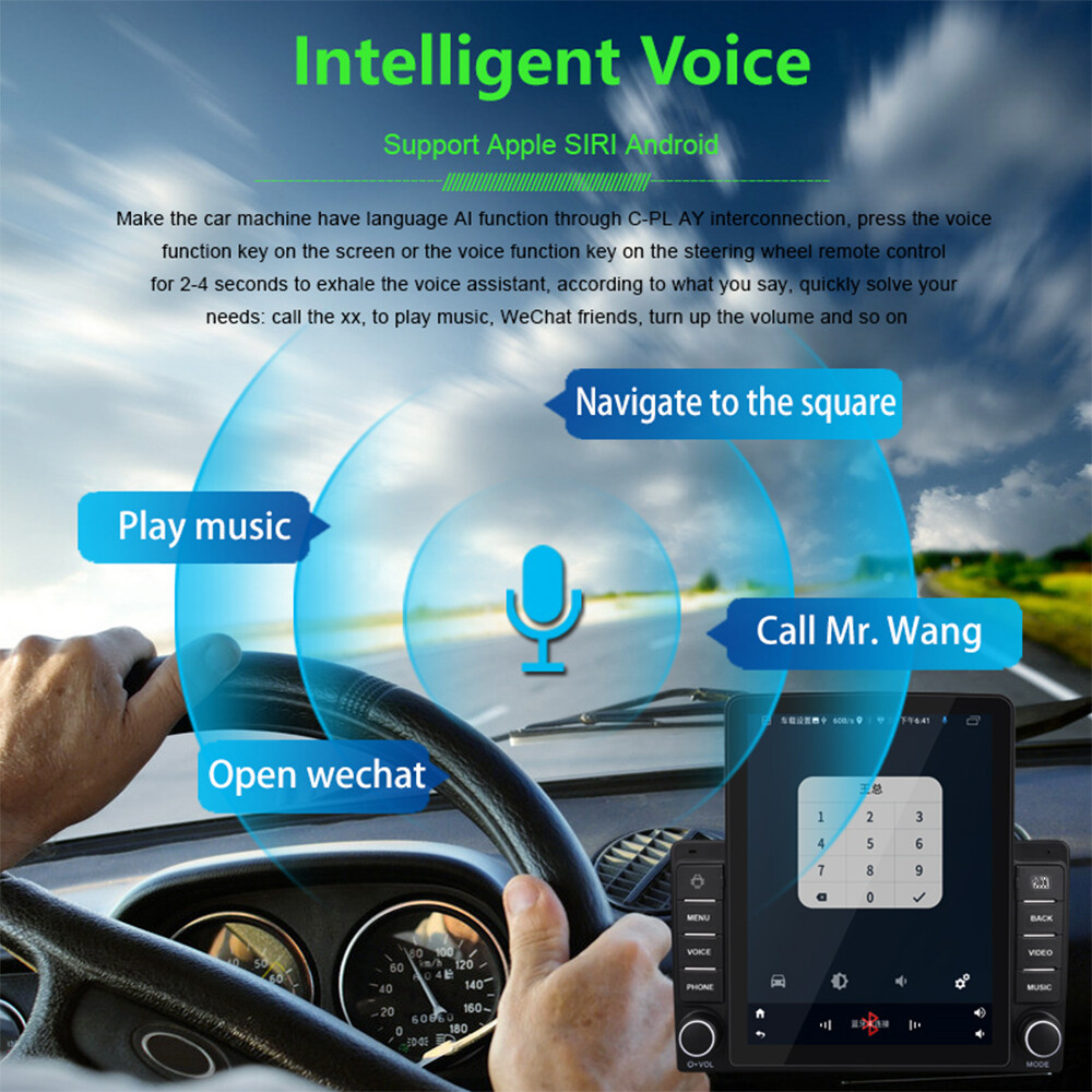 9.5″ 2 Din Touch Vertical Screen Android 9 Car Radio 4Core MP5 Player BT/FM/GPS
