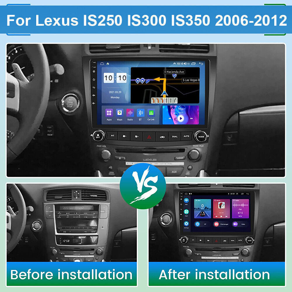 For 2006-2012 Lexus IS250 IS350 Android CarPlay Car Stereo Radio GPS Navi Player