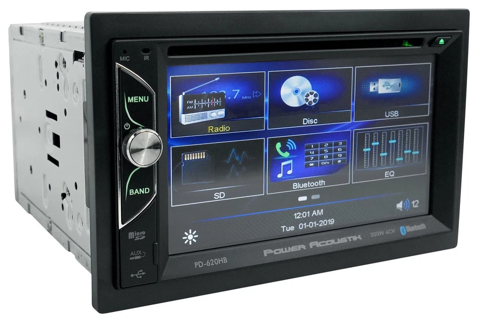 POWER ACOUSTIK PD-620HB 6.2″ TOUCHSCREEN DOUBLE 2 DIN DVD BLUETOOTH/MOBILE LINK