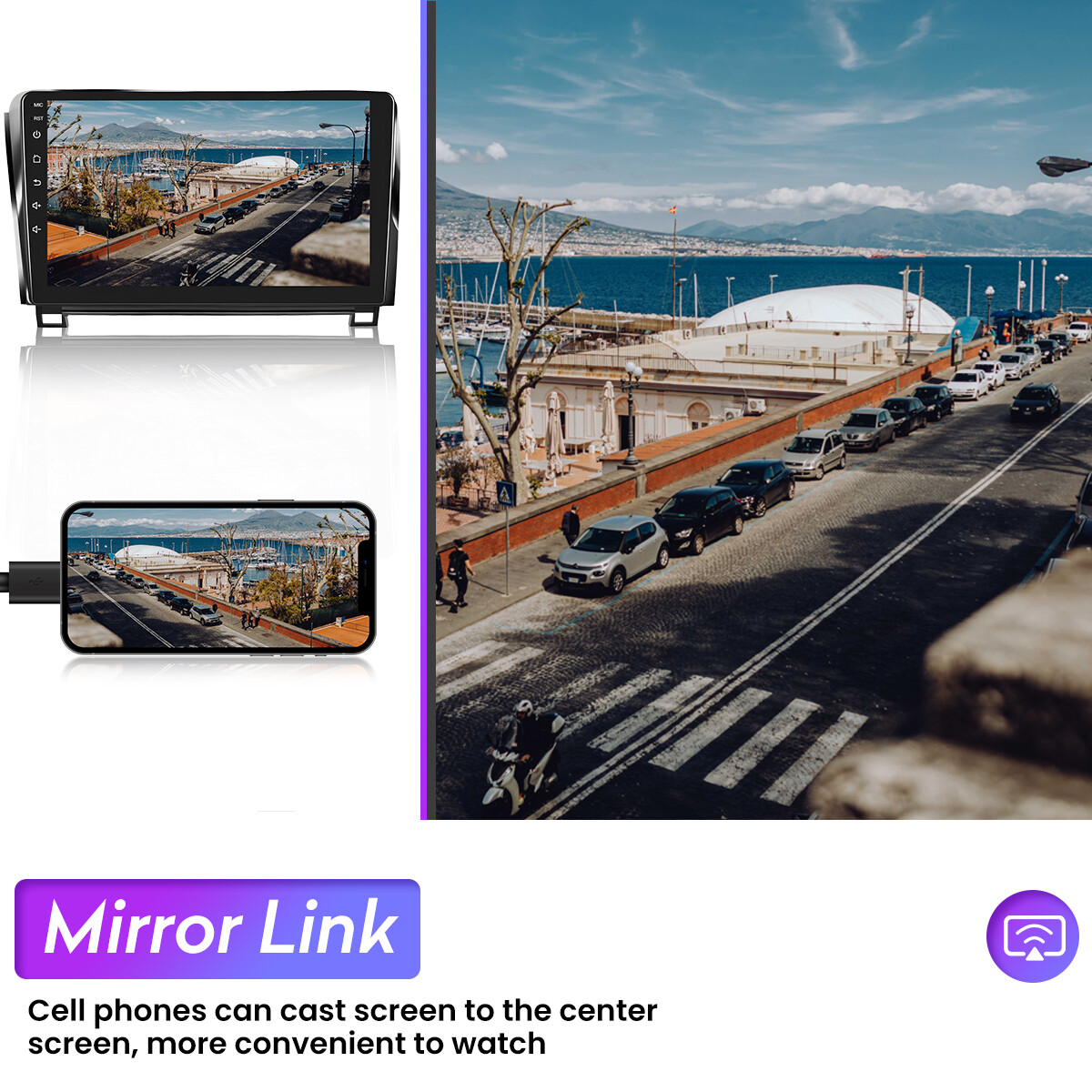 Car Radio MP5 Stereo Apple Carplay For Toyota Tundra Sequoia Navi Backup Camera