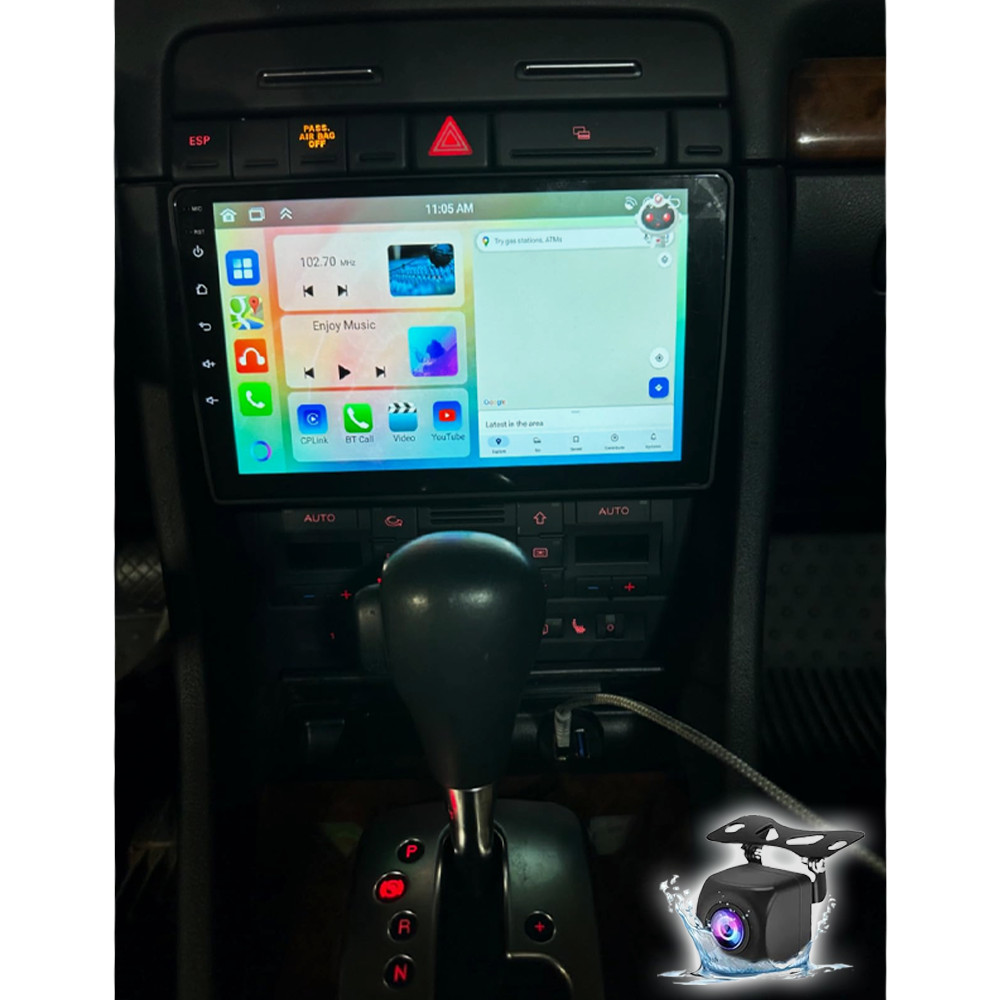 For Audi A4 2002-2008 Android 13 Apple Carplay Car GPS Navi Stereo Radio BT +CAM