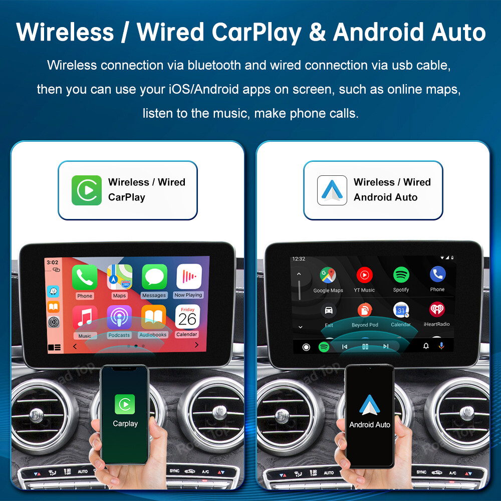 For Mercedes Benz C GLC W205 NTG5.0 Wireless Android Auto CarPlay Car Interface