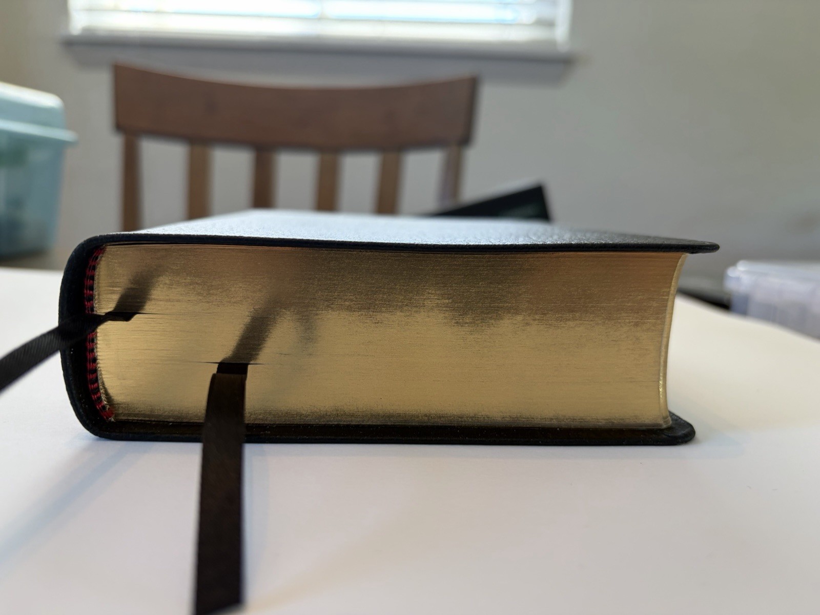 NASB 1995 Clarion Cambridge: Black Calf Split Leather