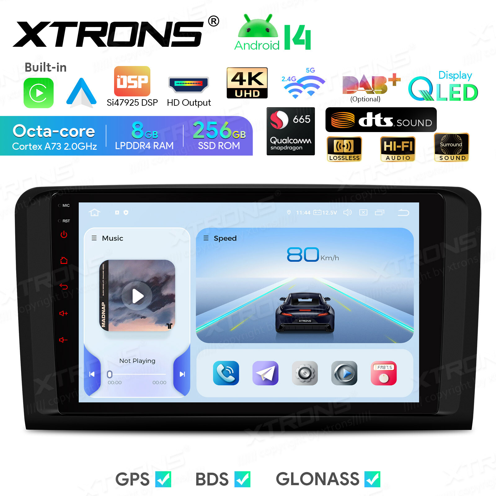9” Android 14 8-Core Car GPS Radio Stereo WiFi 4Glte For Mercedes-Benz W164 X164
