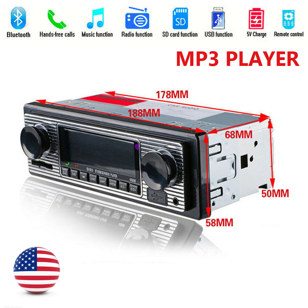 Car 4-Channel Digital Bluetooth Audio Stereo Player w/Remote Control USB/FM/MP3