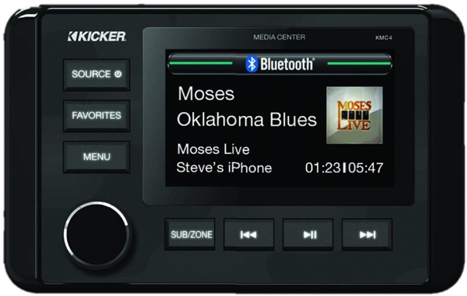 KICKER KMC4 DIGITAL MEDIA RECEIVER BOAT/MARINE AUDIO PACKAGE+2CH RCA CABLE 33FT
