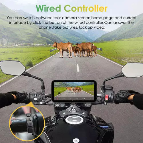 W533 Wireless Carplay Android Auto Motorcycle Stereo with HD 1080P not Camera