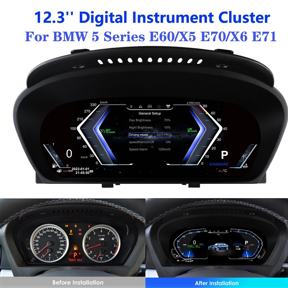 12.3″ LCD Digital Cluster Multifunctional Speedometer For BMW X5 E70 2007-2013