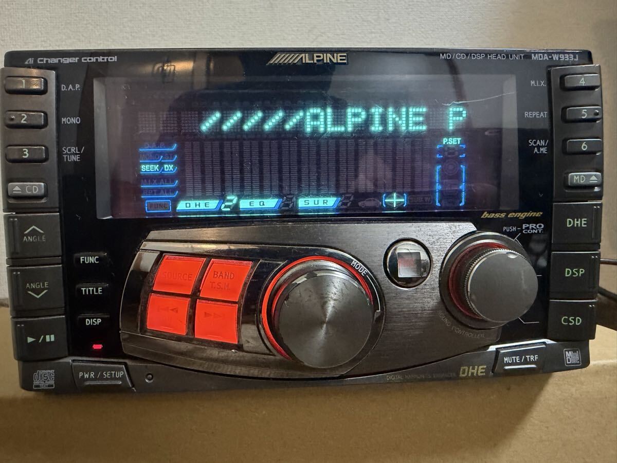 Tested ALPINE MDA-W933J 2DIN CD MD Player Car audio DSP Graphic Equalizer JDM