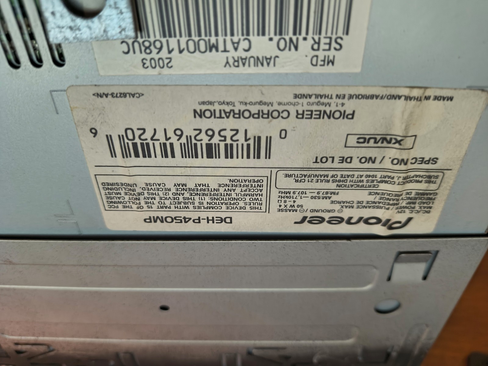 Pioneer Premier DEH-P450MP -NOT TESTED