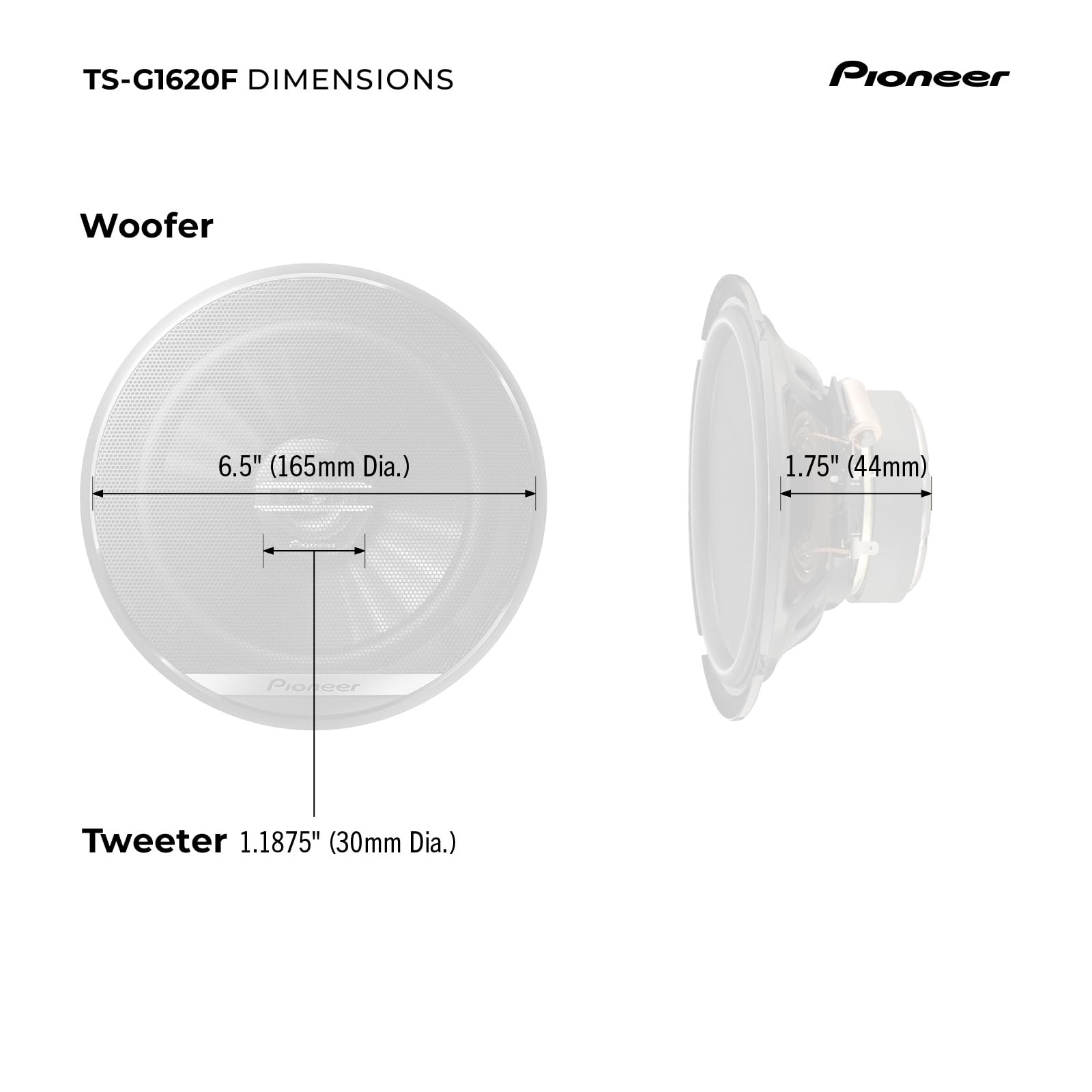G-Series TS-G1620F 6.5” 2-Way Speakers (Pair) – 300W Max, Balanced Sound + Smoot
