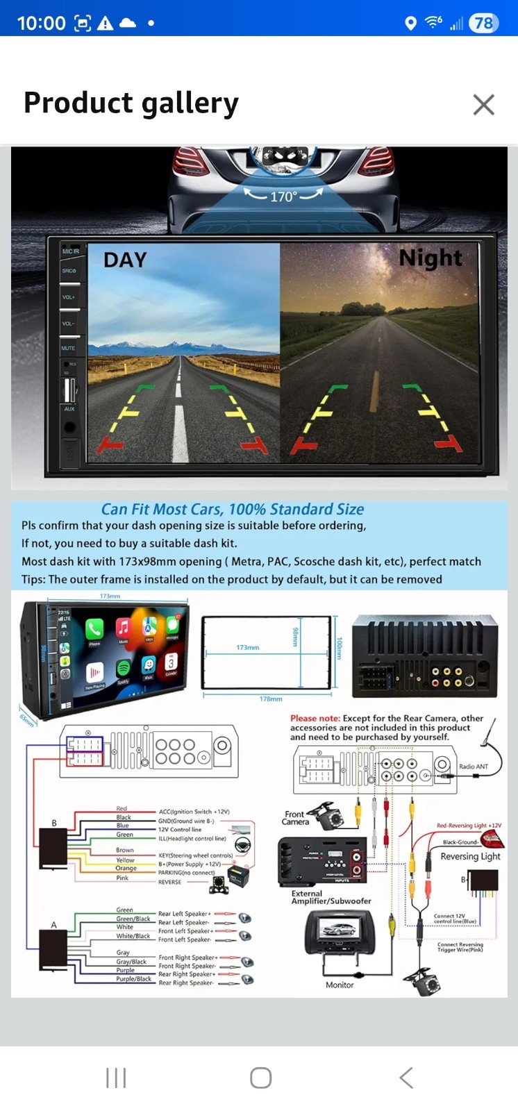 7” Car Stereo 2 Din Radio Touchscreen w/2 Backup Cameras Car Audio Mirror Link