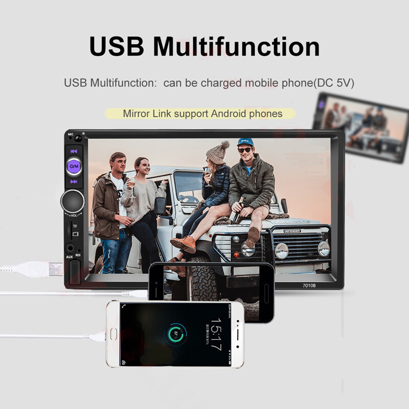 2 Din 7″ HD Touch Screen Autoradio MP5 Stereo Multimedia Audio Player + Camera