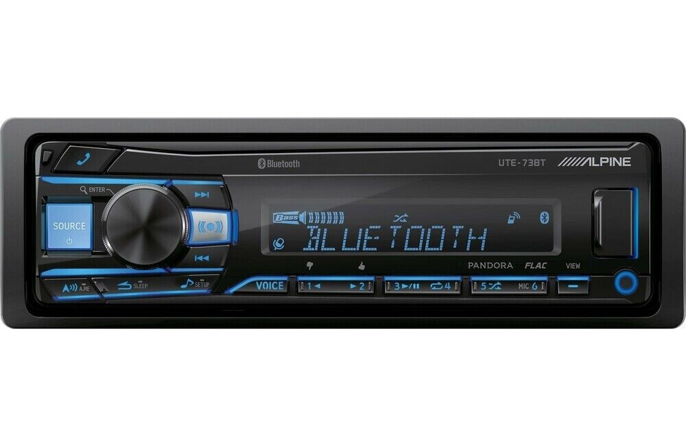 AUTHENTIC Alpine UTE-73BT, Single-DIN Car Digital Media Audio Bluetooth, USB MP3