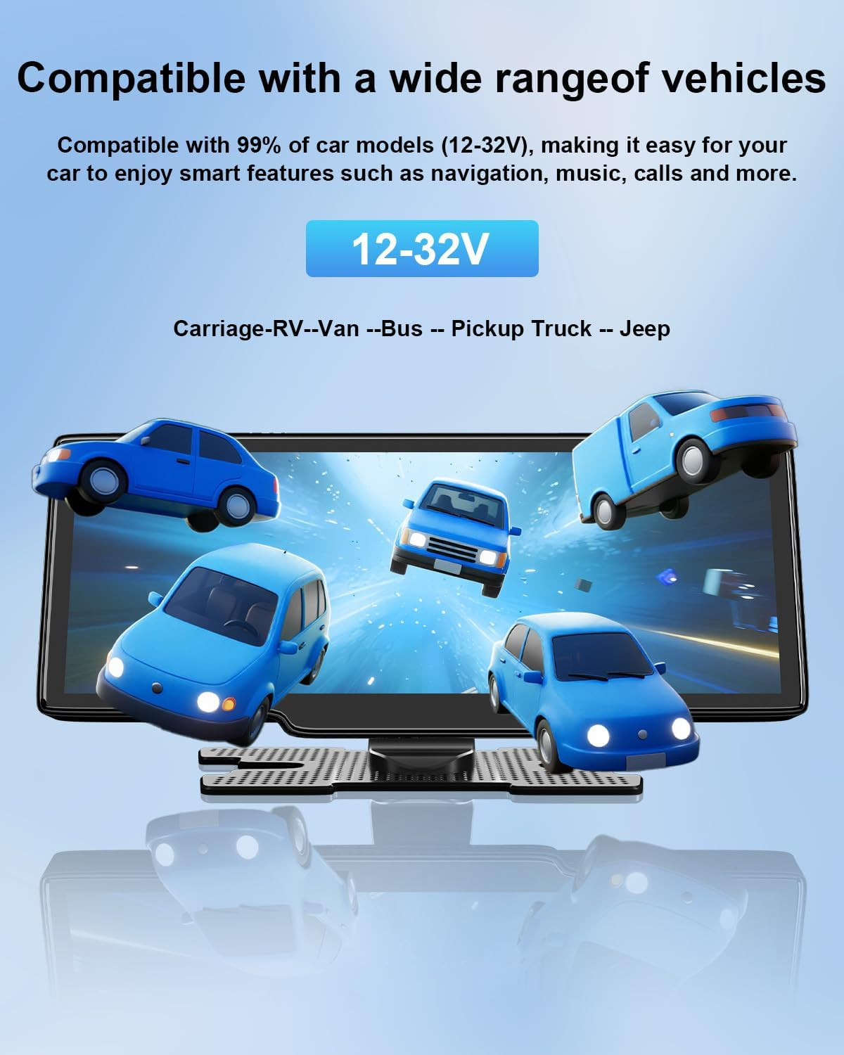 Wireless Carplay Screen for Car, 10.26″ Car Play & Android Auto Screen, Car