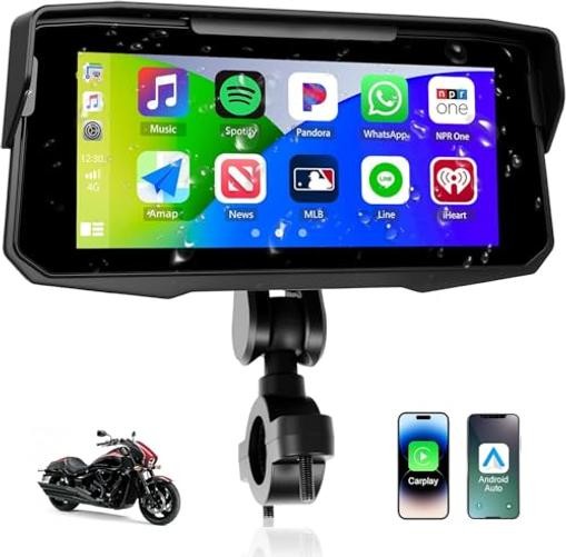 6.86 Inch Motorcycle Carplay Screen with Wireless Carplay & P2-6.86″ IP68