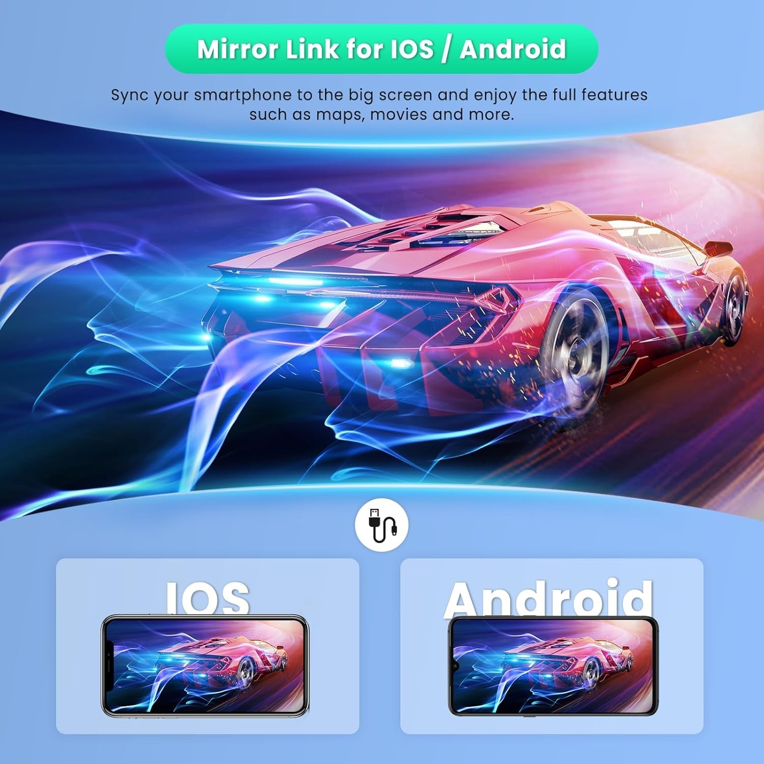 HD Touchscreen Radio with Built-in Carplay/Android Auto & Backup Camera