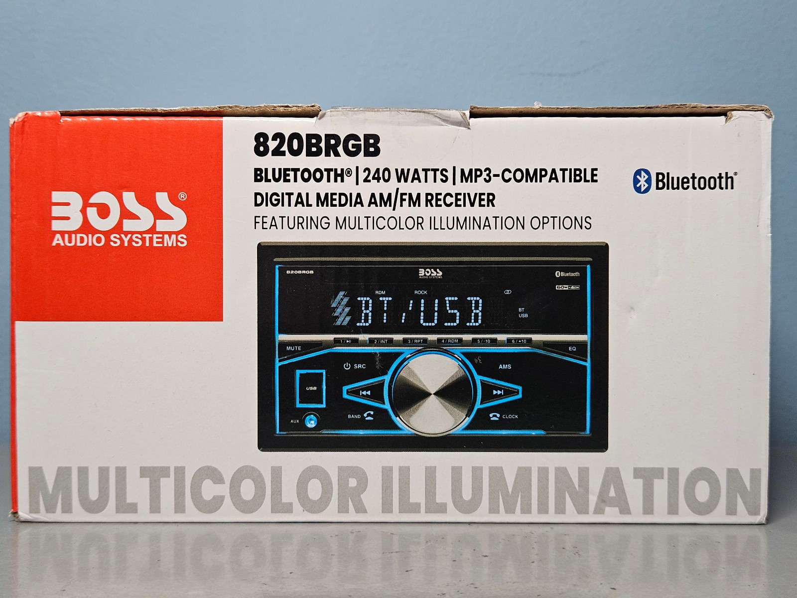BOSS Audio 820BRGB Double Din 240 Watt Car Stereo, Bluetooth MP3 AM/FM Reciever