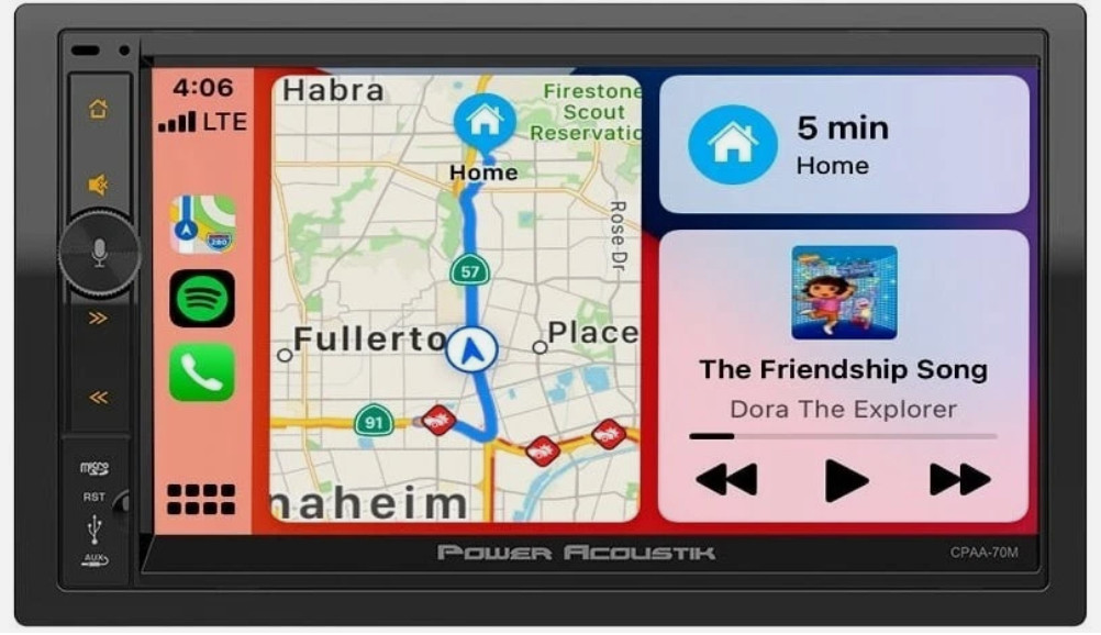Power Acoustik CPAA-70MW Double DIN Receiver with Wireless Apple CarPlay