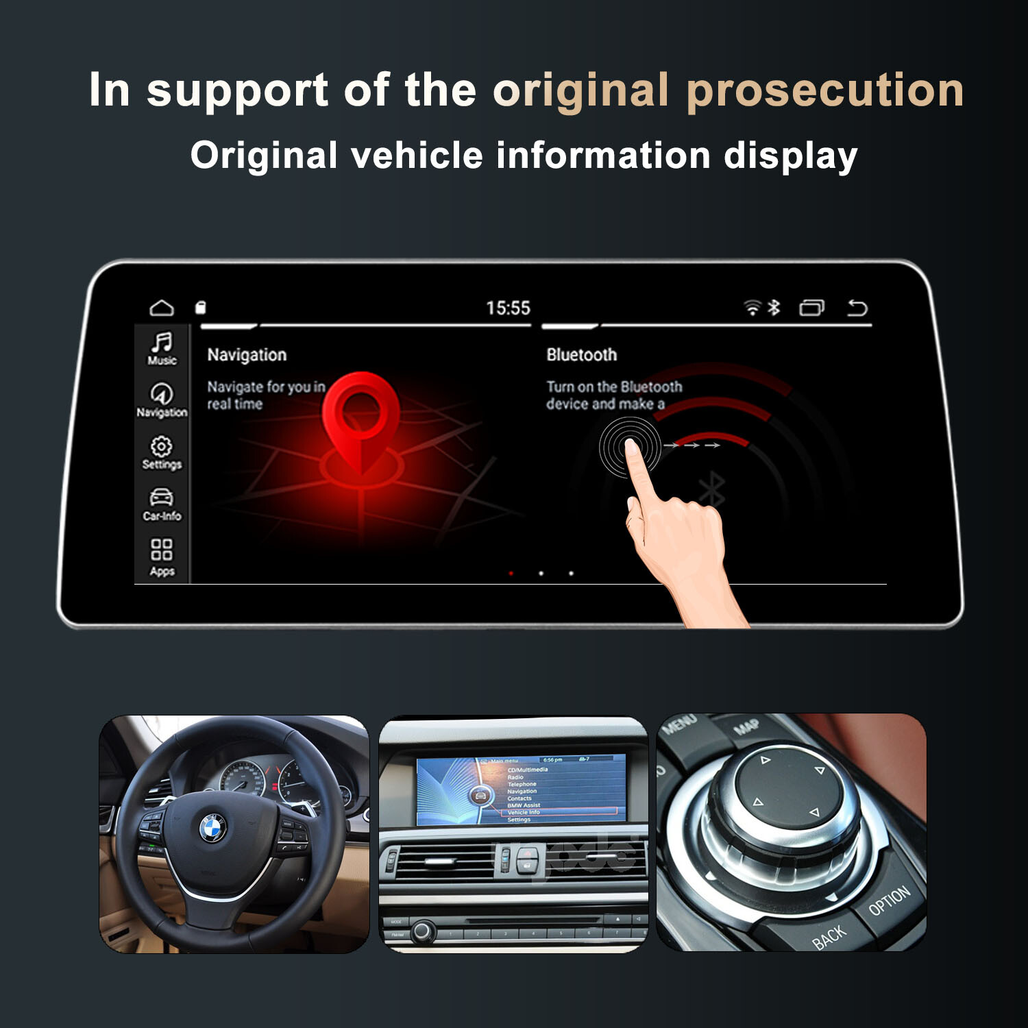 Ugode 12.3inch Android Screen Stereo GPS BMW 5 Series F10/F11 2010-2012 CIC