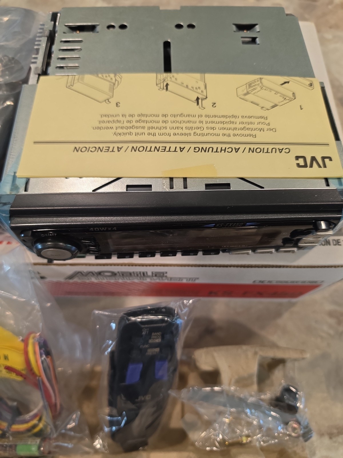 NOS JVC KS-FX450 Cassette Receiver Detachable Flip Face W Remote Cd Control