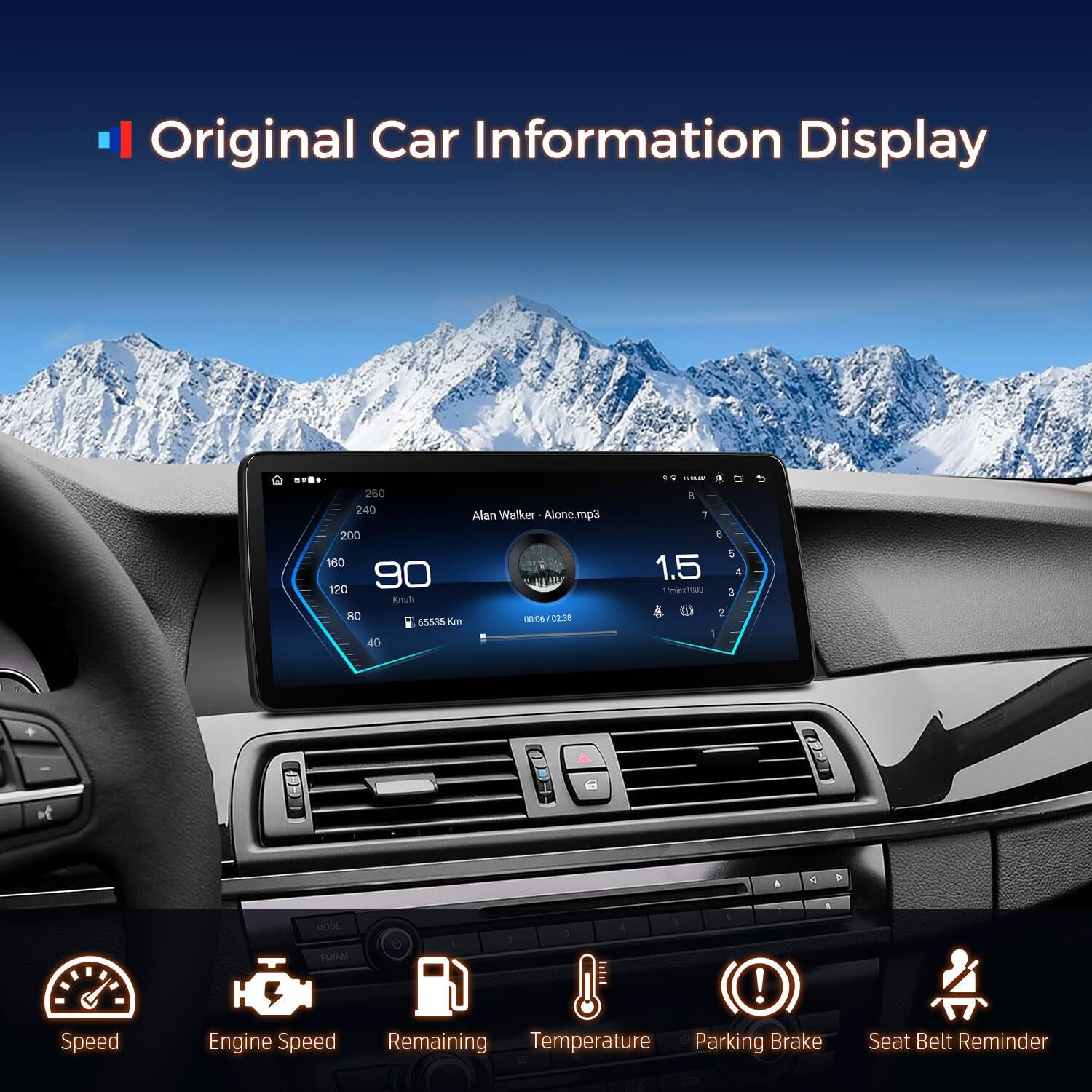 XTRONS 12.3″ Android 14 Car Stereo for BMW 5 Series F10/F11 (2013-2016) Carplay