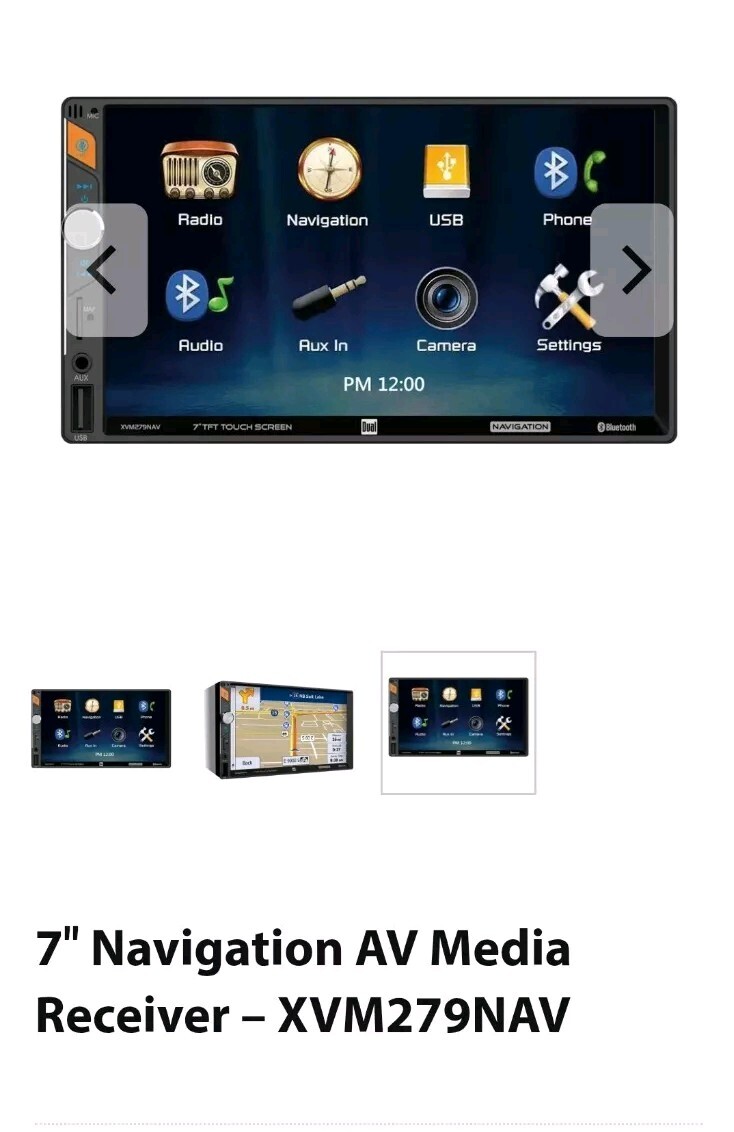 Dual XVM279NAV AM/FM Receiver W/ 7″ TFT LCD+13~16 VDC Negative Ground Car System