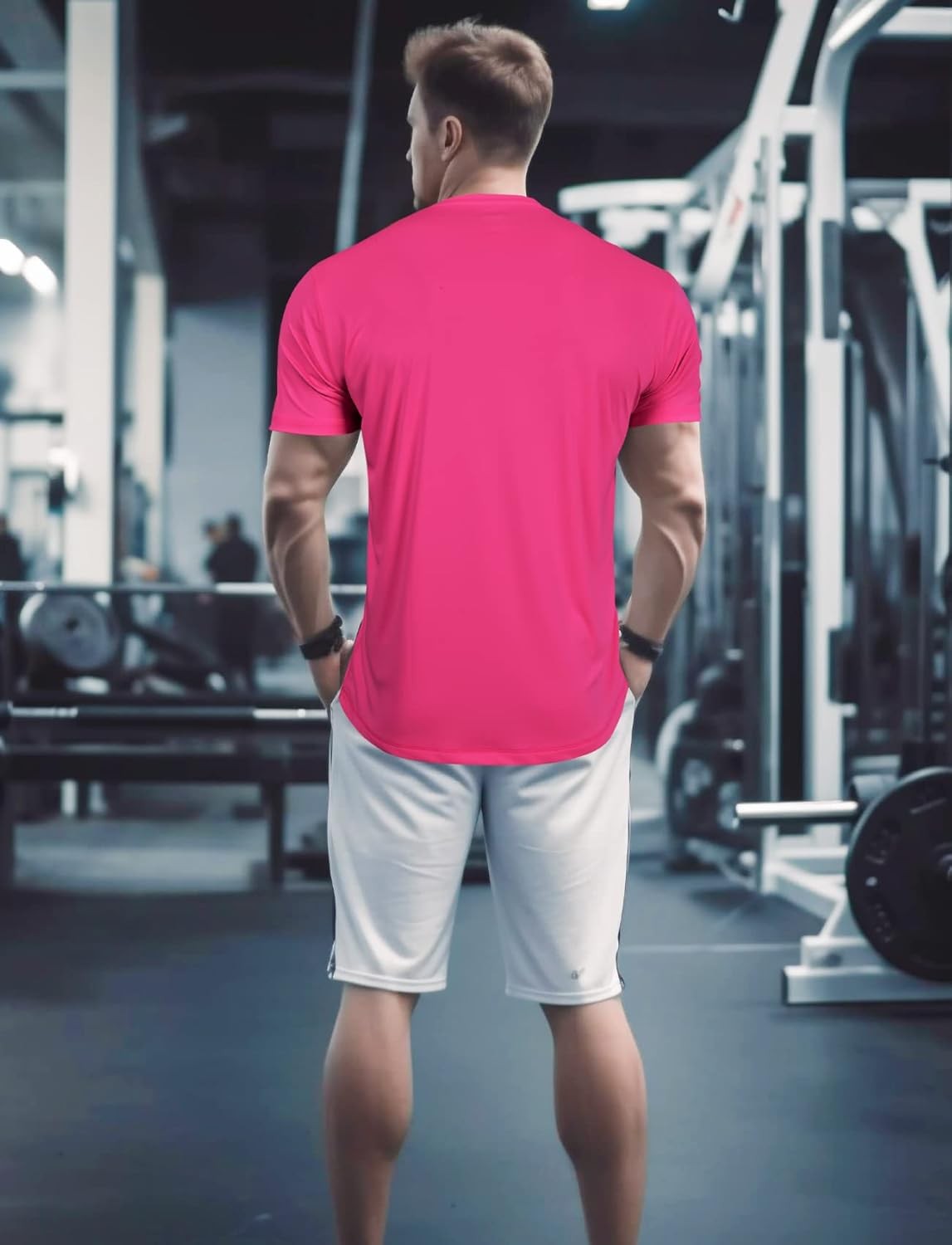 Mens Workout Shirts Fitted, Quick Dry Gym Tshirts Running Athletic Top Moisture