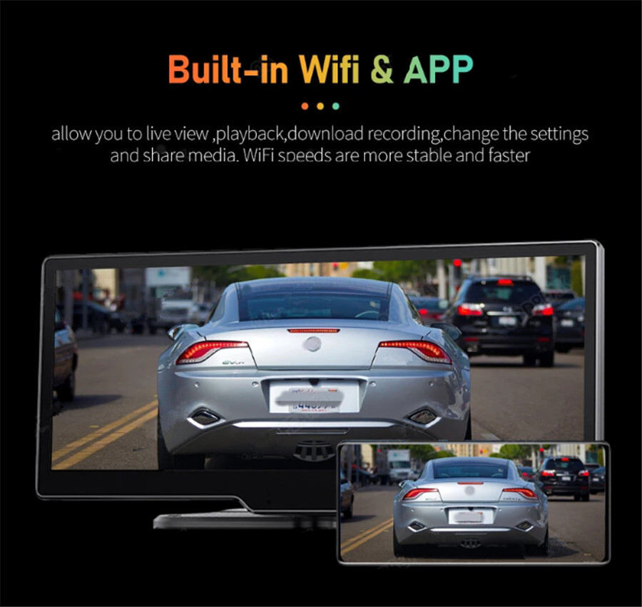Car Dash Cam WIFI Recorder Touch Screen G-Sensor For Carplay Android Auto
