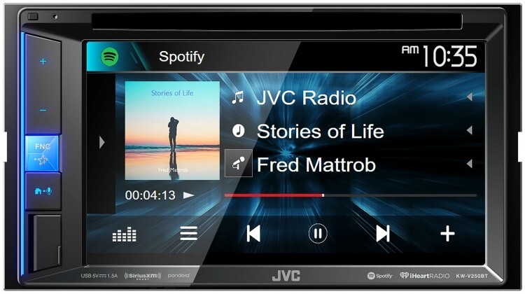 JVC KW-V250BT DVD Receiver 6.2″ WVGA Clear Resistive Touch Monitor w/Bluetooth