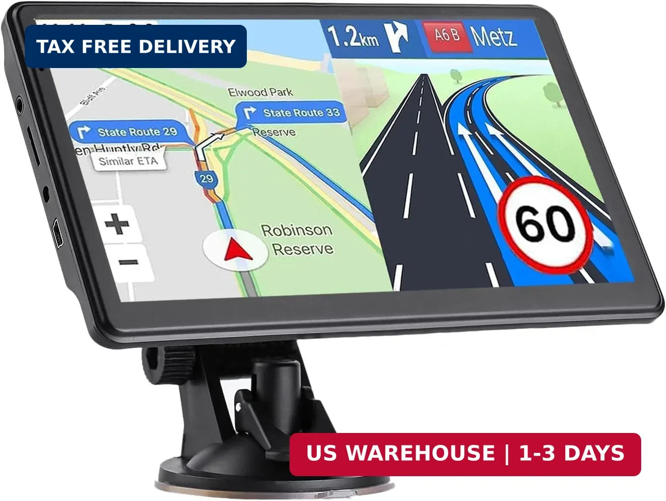 GPS Navigator for Car Truck RV, Latest 2025 Map, 7 inch Touch Screen Real Voice