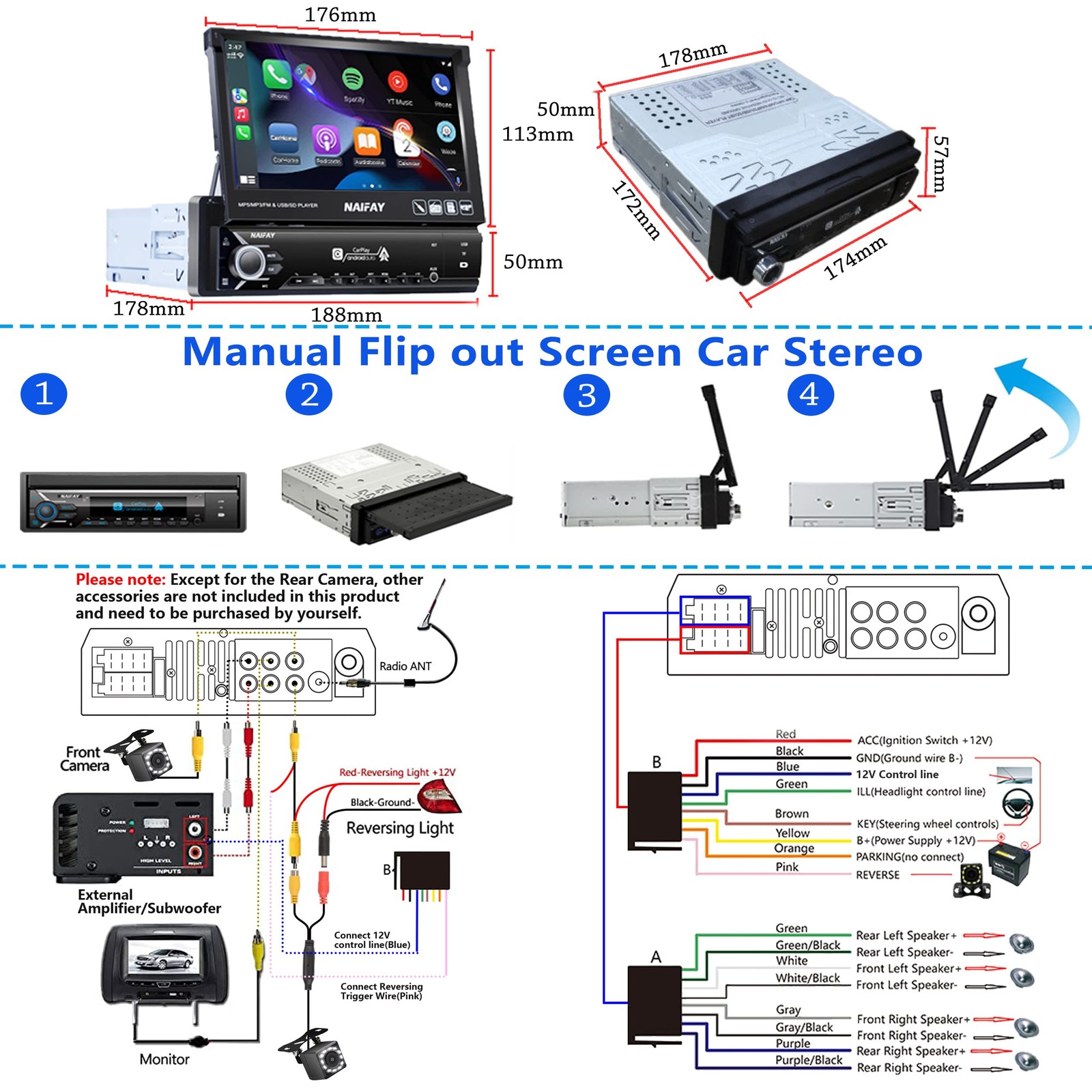 Estereo De Pantalla Para Coche Carro Auto Multimedia Bluetooth Car Stereo LCD