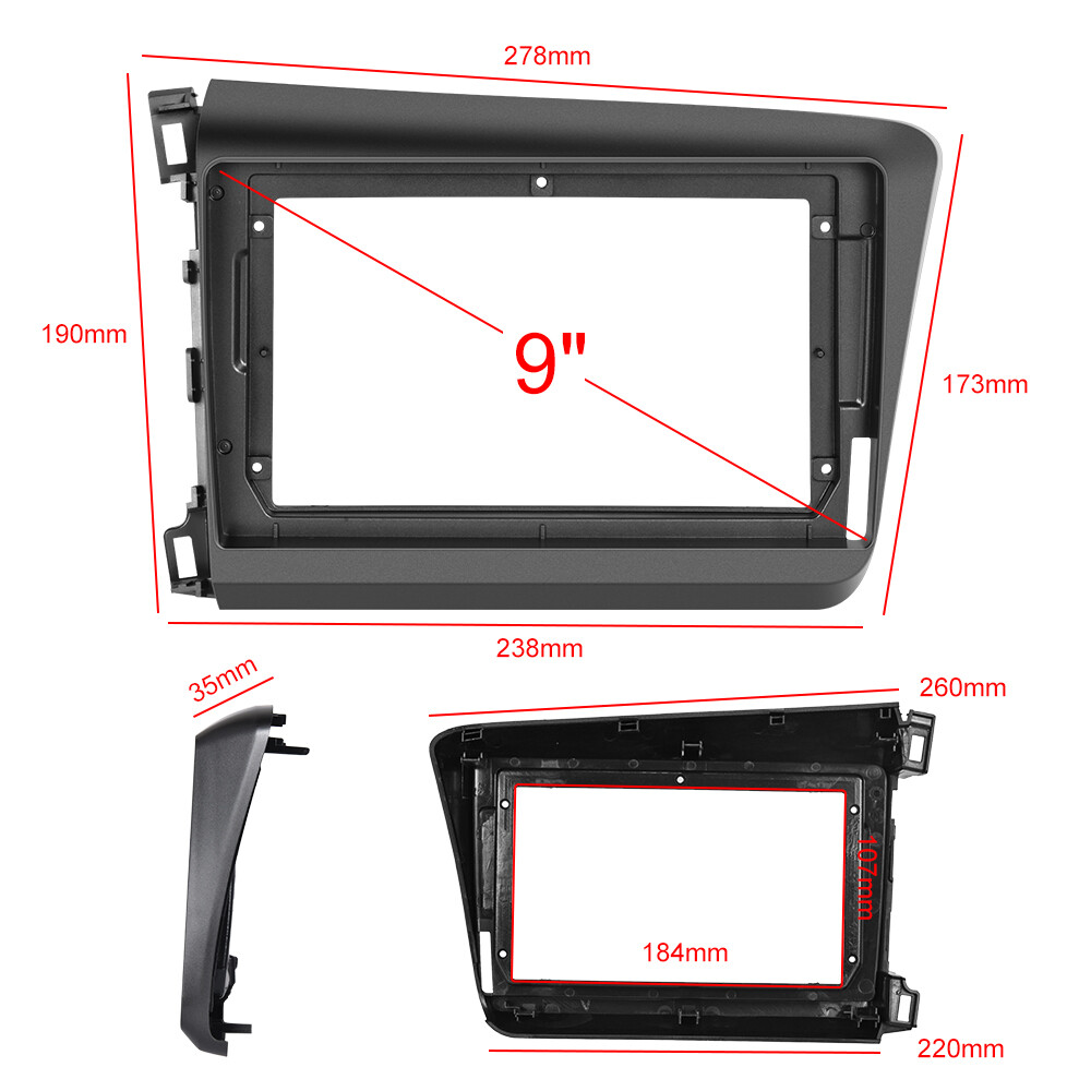 Apple Carplay For 2012 Honda Civic Car Stereo Radio Android 13.0 GPS Navi 2+32G