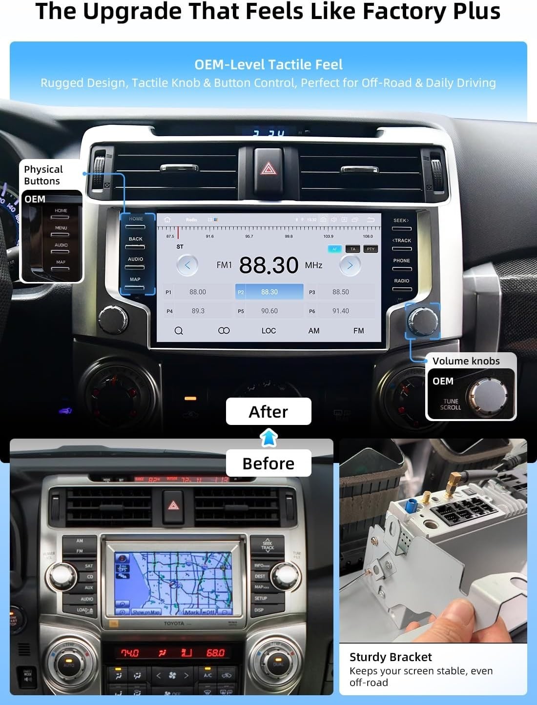 Dasaita 9″ Car Radio for Toyota 4Runner 2010-2023 Carplay Bluetooth WiFi 4G LTE