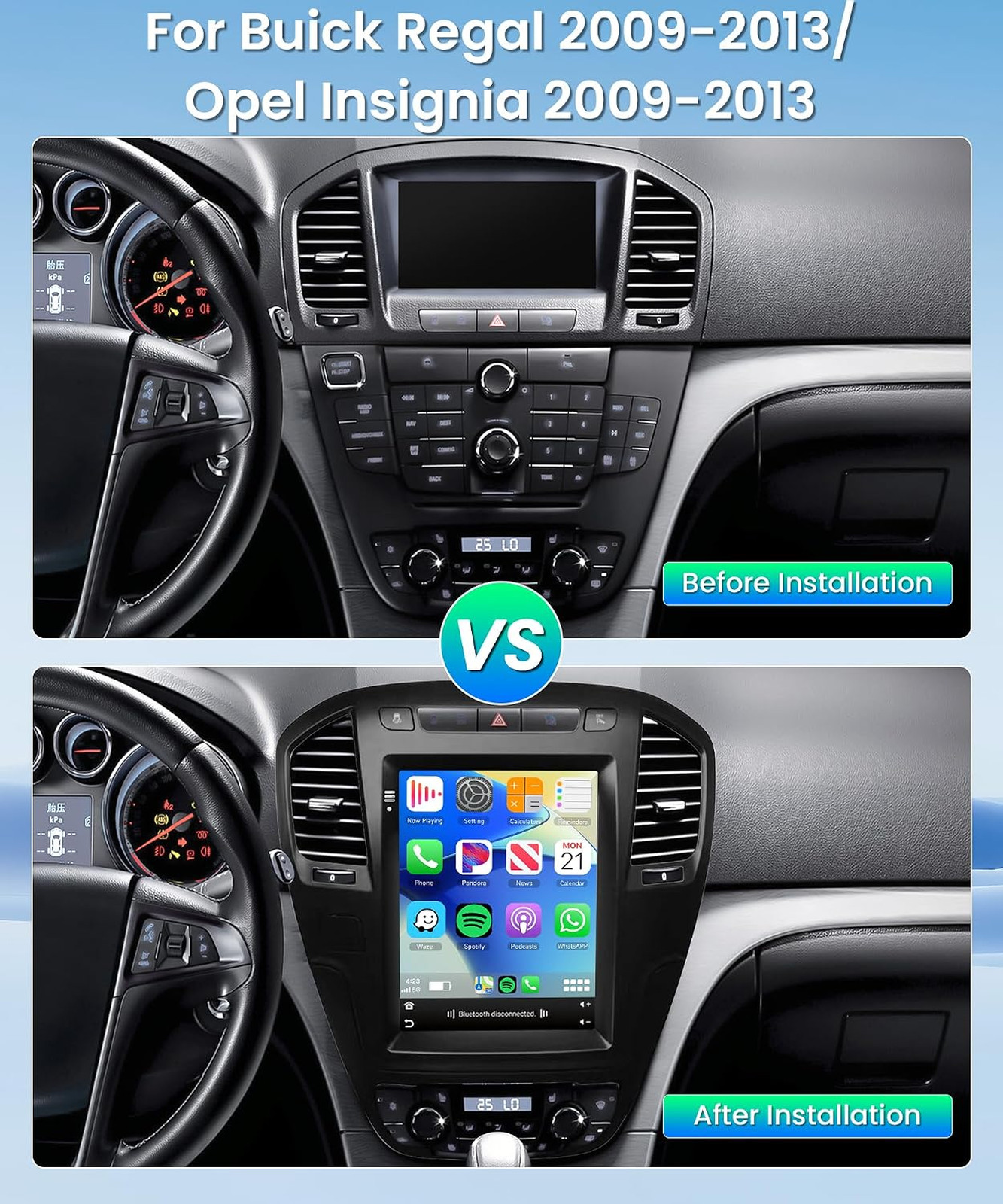 4+64GB Car Stereo for Buick Regal Opel Insignia 2009-2013 Android Wireless