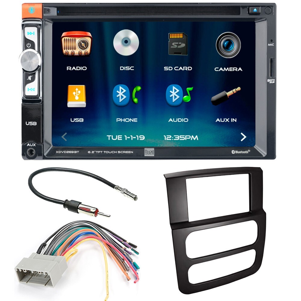 For 2002-2005 Dodge RAM 1500, XDVD269BT 6.2″ CD/DVD Bluetooth Car Stereo Package