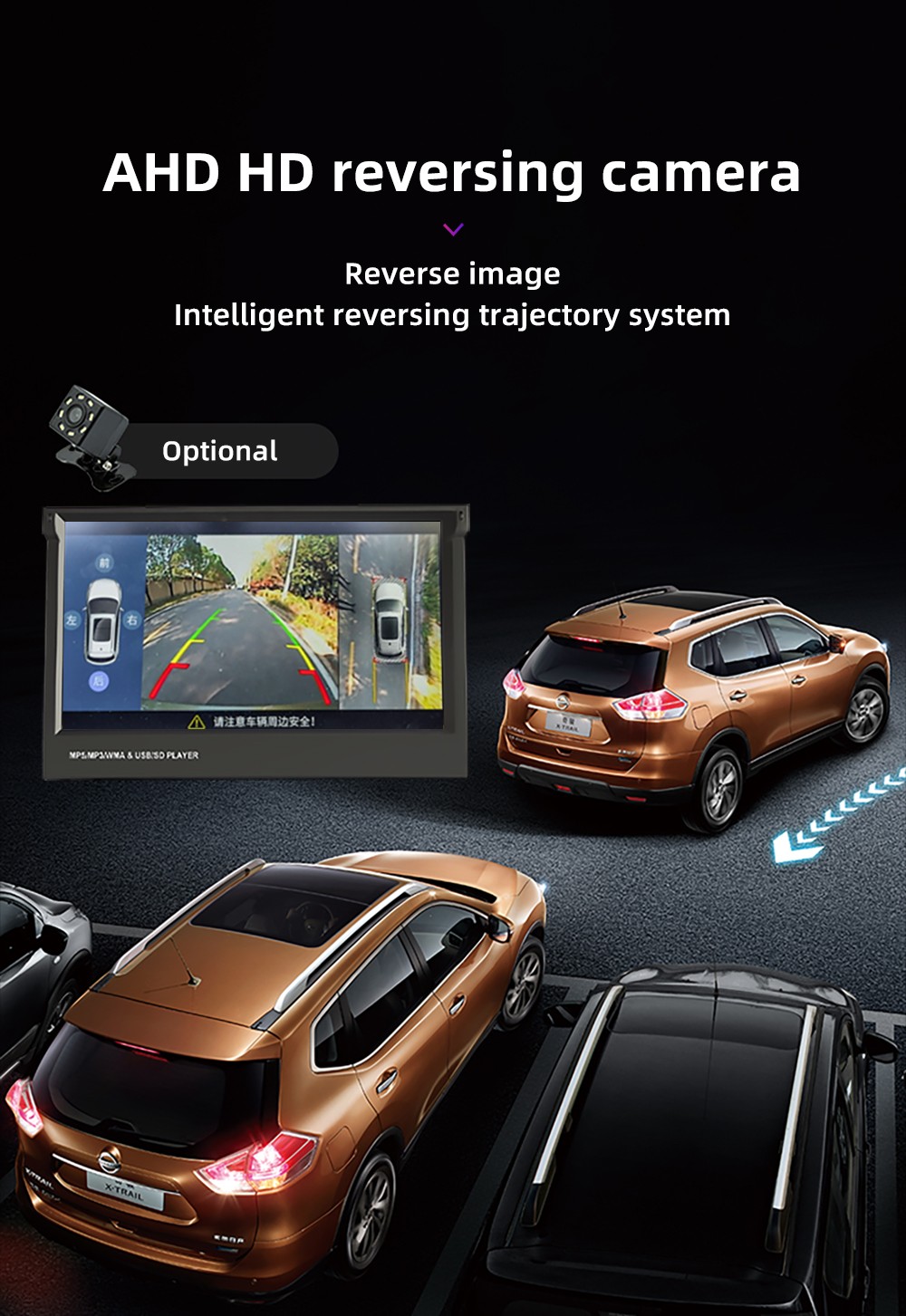 Single 1DIN 7″ Flip Out Car Stereo Carplay Android Auto BT Radio SWC USB Camera