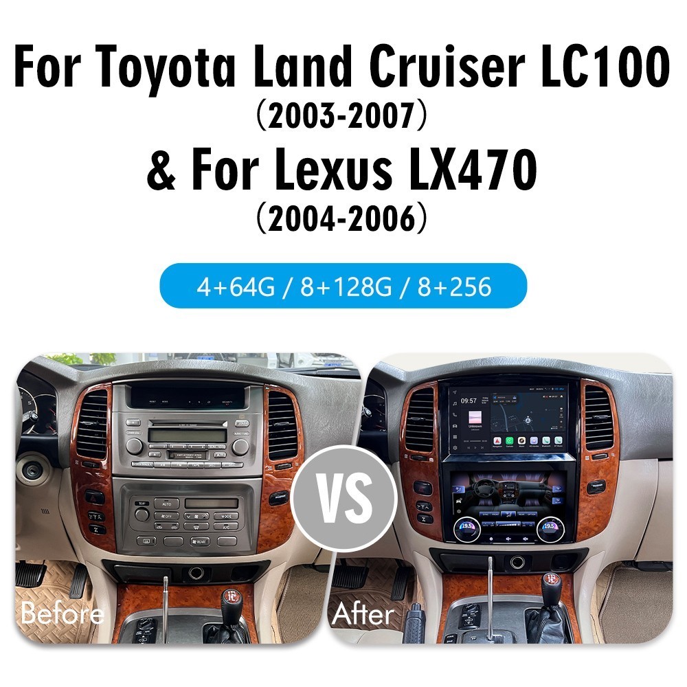 10″ Android Car Radio Carplay Screen For Toyota Land Cruiser 2002-07 Lexus LX470