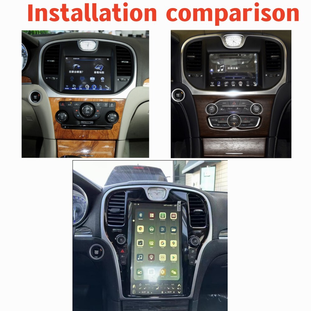 13.3″ Android 12.0 Tesla Style Car Gps Navigation For Chrysler 300c 300s 8+128g