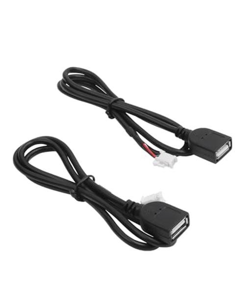 Car Stereo 4Pin & 6Pin USB Extension Harness Adapter (2 USBs Total) for
