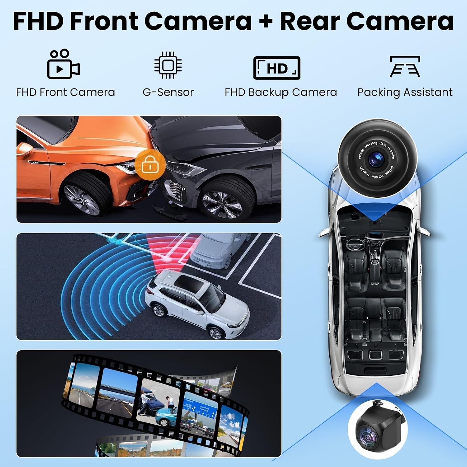 9-Inch Wireless Carplay Screen with 4K Dash Cam & 1080p Backup – Ultimate Safety