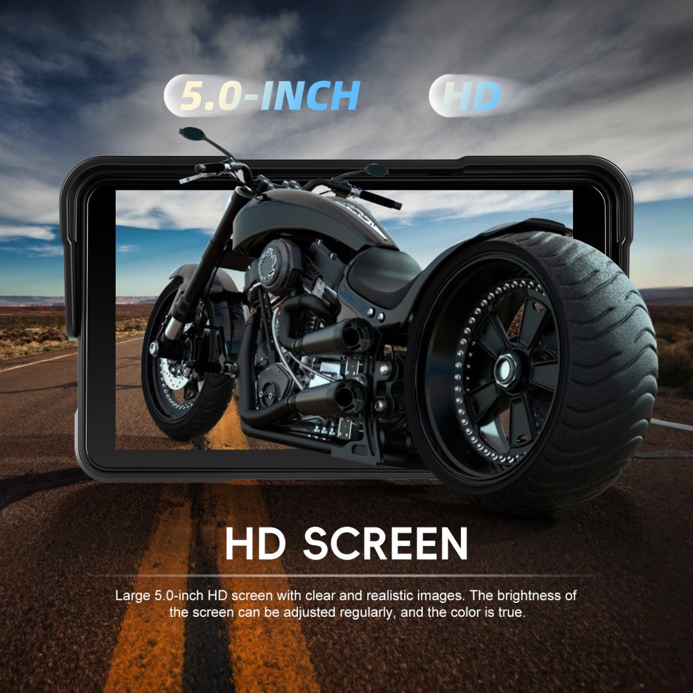 5″ Apple CarPlay Android Auto Portable Screen Waterproof Navigator Motorcycle
