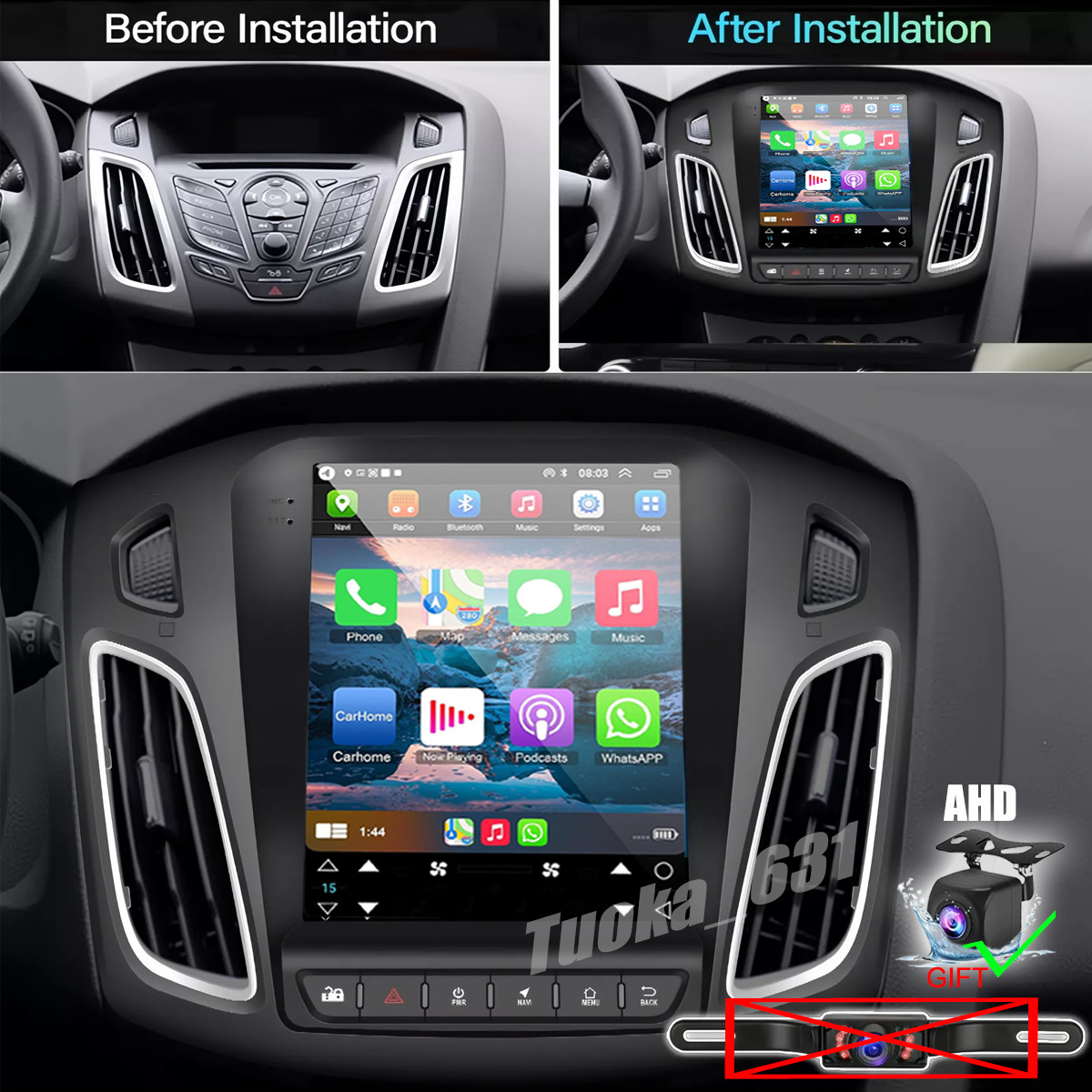 Car Radio Stereo Carplay For 2012-2018 Ford Focus Auto SWC