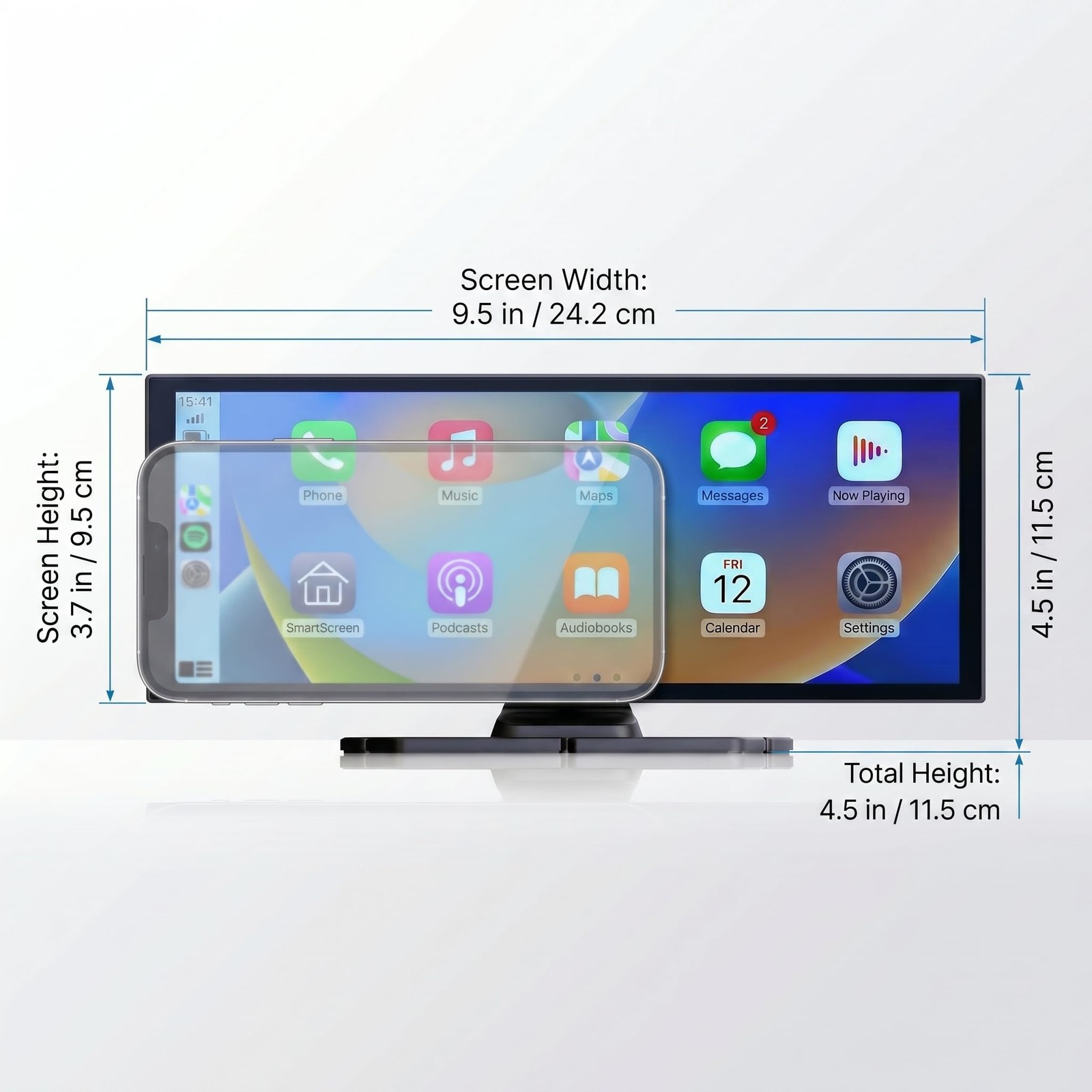 10.26″ Carplay Screen for Car,4K Dash Cam,Portable for Apple Android Auto,Voi…